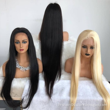 Indian straight hair Swiss Lace Frontal Wig 12-28 Inch Glueless Lace Front Wigs Natural Black Wigs For Black Women